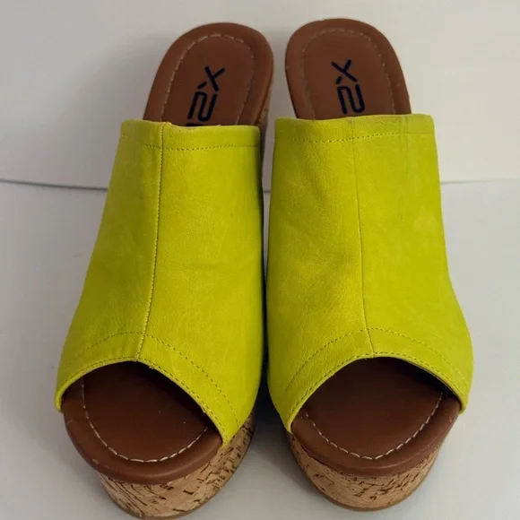 Lime Slide Cork Wedge Sandals - Women - Picture 2 of 4